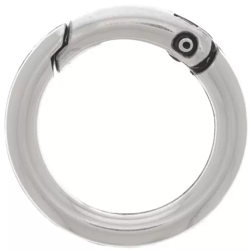 Chiusura a moschettone rotonda da 27 mm - placcatura argento antico x1