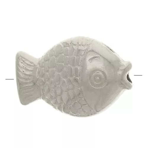 Perla pesce piatta 12x8 mm - placcatura argento antico x1