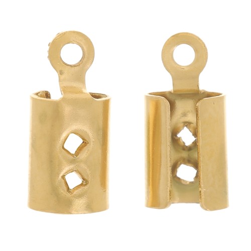 Chiudicordoncino piatto 3 mm - Acciaio inossidabile 304L Dorato x4