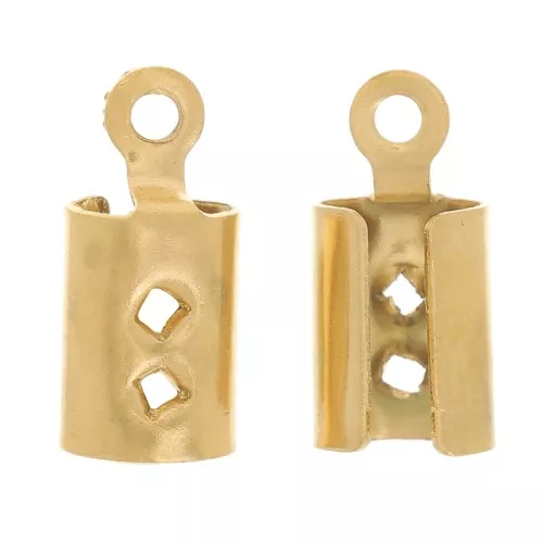 Chiudicordoncino piatto 3 mm - Acciaio inossidabile 304L Dorato x4