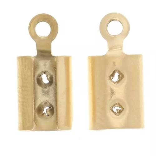 Chiudicordoncino per cordone piatto 4 mm- acciaio inossidabile 304L dorato x4
