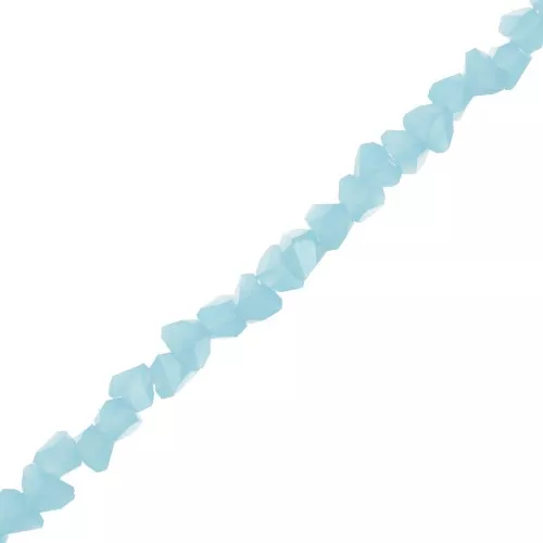 Perle di vetro irregolari sfaccettate 3mm - Blu chiaro x33cm
