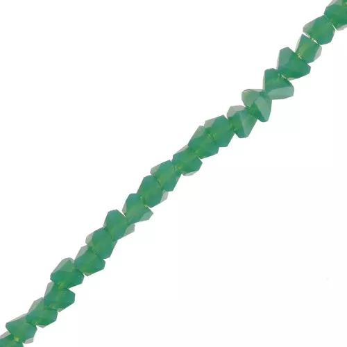 Perle di vetro irregolari sfaccettate 3mm - Verde scuro x33cm