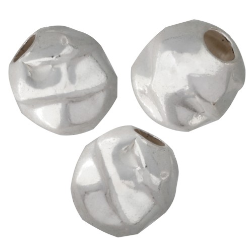 Perla rotonda stropicciata da 5 mm - Argento 925 x5