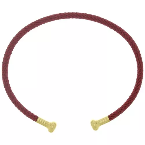 Bracciale in corda ritorta con estremità svitabile-Bordeaux Dorato con oro fino x1