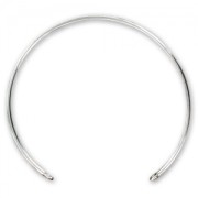 Bracciale rigido sottile 1,5 x 160 mm con 2 anelli chiusi - Argento 925 x1