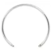 Bracciale rigido sottile 1,5 x 160 mm con 2 anelli chiusi - Argento 925 x1