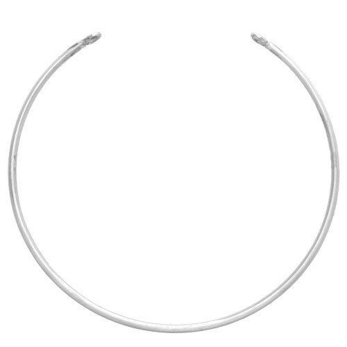 Bracciale rigido sottile 1,5 x 160 mm con 2 anelli chiusi - Argento 925 x1