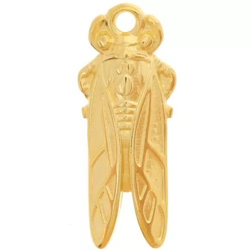 Pendente cicala 23x9 mm - Dorato con oro fino x1