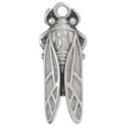 Pendente cicala 23x9 mm - placcatura placcatura argento fino anticato x1|raw }}