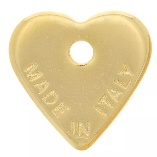 Ciondolo a forma di cuore 13 mm - Made in Italy - dorato con oro fino x1