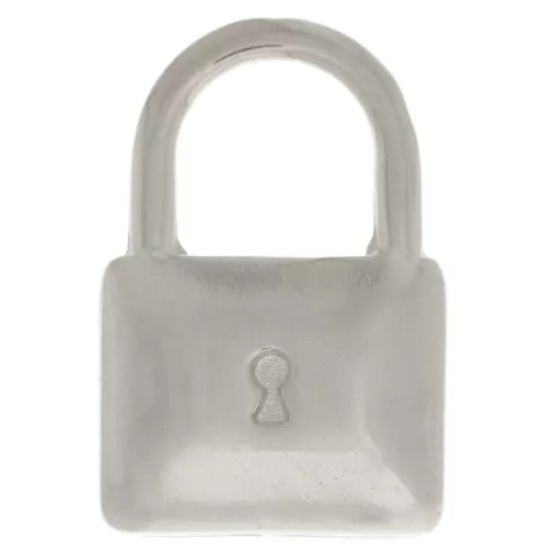 Ciondolo lucchetto 17x11.5 mm - Rodio x1