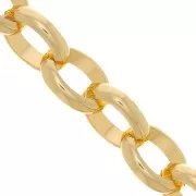 Catena in alluminio Jaseron ovale 11,5 mm - maglie aperte - Dorato x50cm