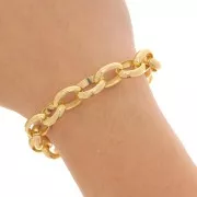 Catena in alluminio Jaseron ovale 11,5 mm - maglie aperte - Dorato x50cm