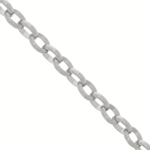 Catena in alluminio Jaseron ovale 11.5 mm - maglie aperte - Rodio x50cm