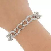 Catena in alluminio Jaseron 13 mm - maglie aperte - rodio x50cm