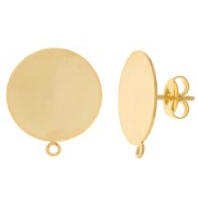 Orecchini a disco 16 mm con anello - Dorato con oro fino x2|raw }}