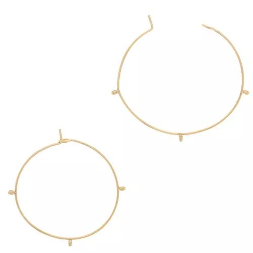 Cerchi decorativi 30x0.7 mm con 3 anelli - acciaio inossidabile 304 oro x2