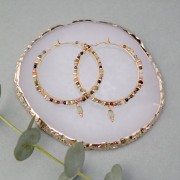 Cerchi decorativi 30x0.7 mm con 3 anelli - acciaio inossidabile 304 oro x2