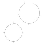 Orecchini cerchio da decorare 30x0.7 mm con 3 anelli - Acciaio inossidabile 304 x2