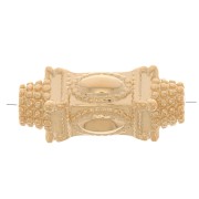 Perlina etnica lavorata a tubo con palline 17x7 mm - placcato oro 3 micron x1