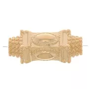 Perlina etnica lavorata a tubo con palline 17x7 mm - placcato oro 3 micron x1