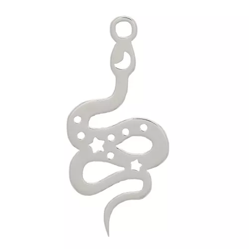 Ciondolo serpente 17x8 mm - stelle e luna - Argento 925 x1