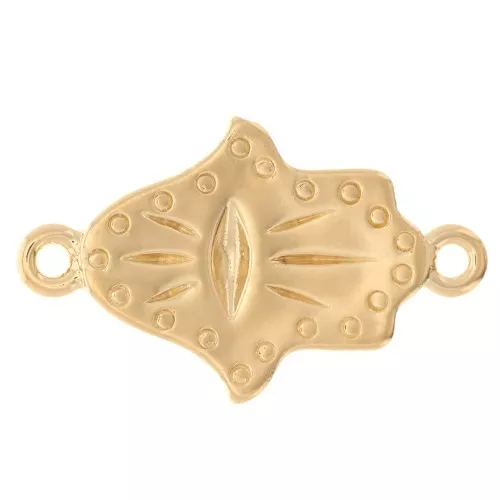 Distanziatore lavorato a mano di Fatma 17x10 mm - placcato oro 3 micron x1