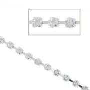 Catena strass acrilico mm. 3 Crystal rodiato  xm. 1