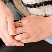 Anello doppio con Ossido di zirconio - Misura 52 - placcato oro 3 micron - Cristallo x1