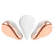 Perline in vetro Amos® di Puca® 5x8mm Opaque White Capri Gold x10g|raw }}