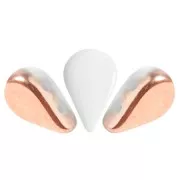Perline in vetro Amos® di Puca® 5x8mm Opaque White Capri Gold x10g