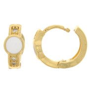 Monachelle con resina epossidica e Ossido di zirconio 14 mm Dorato con oro fino-bianco x2|raw }}