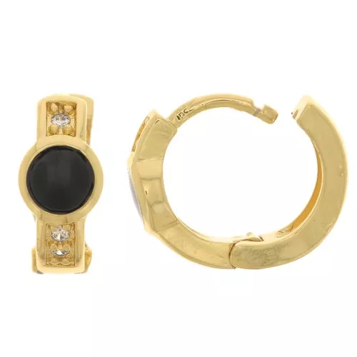 Monachelle con resina epossidica e Ossido di zirconio 14 mm - Dorato con oro fino- nerox2