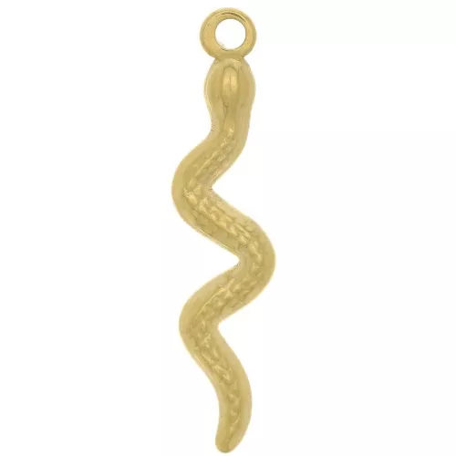 Pendente serpente 28x6 mm - acciaio inossidabile 304 dorato x1