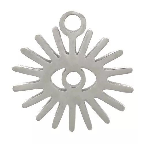 Ciondolo sole con occhio 10mm - acciaio inossidabile 304 x1