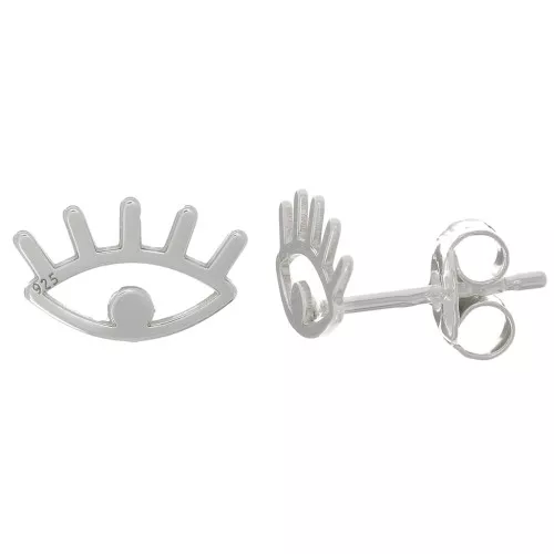 Orecchini perno occhio 6x10 mm - Argento 925 x2