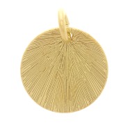 Ciondolo rotondo striato 13 mm - Argento 925 dorato x1|raw }}