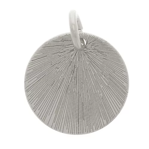 Ciondolo rotondo striato 13 mm - Argento 925 x1
