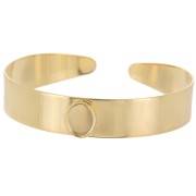 Bracciale con castone 12x170 mm per cabochon ovale 10x8 mm -Dorato con oro fino x1|raw }}