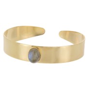 Bracciale con castone 12x170 mm per cabochon ovale 10x8 mm -Dorato con oro fino x1