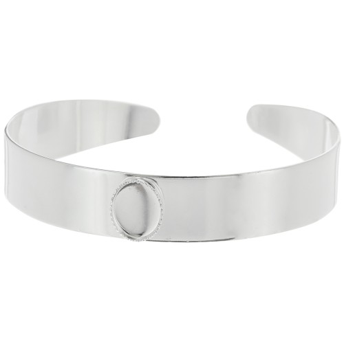 Bracciale con castone 12x170 mm per cabochon ovale 10x8 mm - Argento x1