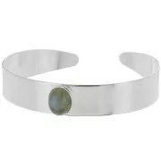 Bracciale con castone 12x170 mm per cabochon ovale 10x8 mm - Argento x1