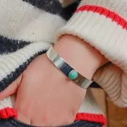 Bracciale con castone 12x170 mm per cabochon ovale 10x8 mm - Argento x1