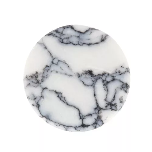 Cabochon piatto rotondo - disco - 10mm -pietra semi preziosa - Howlite x1