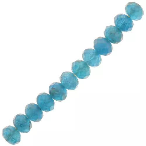 Perline rotonde appiattite sfaccettate 4x3 mm in pietra preziosa - Apatite x20