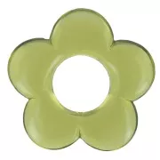 Oliva - Pendentif fleur 21 mm en résine transparente - Olive x1 Pendentif fleur 21 mm en résine transparente - Olive x1