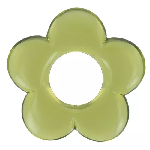 Pendente a forma di fiore in resina trasparente da 21 mm Oliva x1