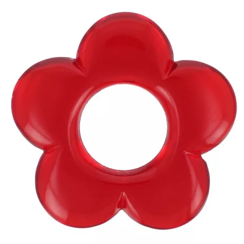 Pendente a forma di fiore in resina trasparente da 21 mm Rosso x1