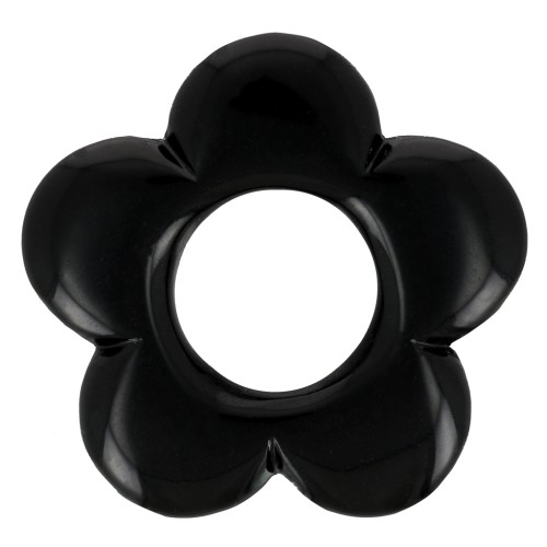 Pendente a forma di fiore in resina da 21 mm Nero x1